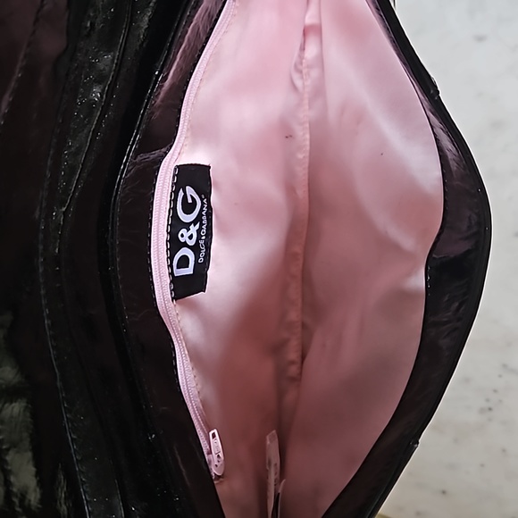 D & G - Y2K black leather silver logo shoulder bag - Picture 4 of 13